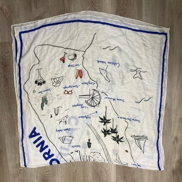 Old Navy California Map Wall Art‎ Hanging Lightweight Decor Blue White State - Picture 3 of 9